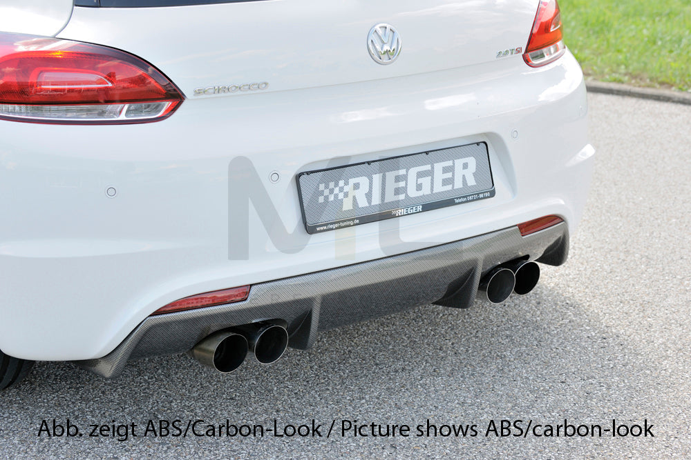 Rieger 00014119 VW 13 Mk3 Scirocco Rear Diffuser for Twin Tailpipe Left & Right -  Matte Black