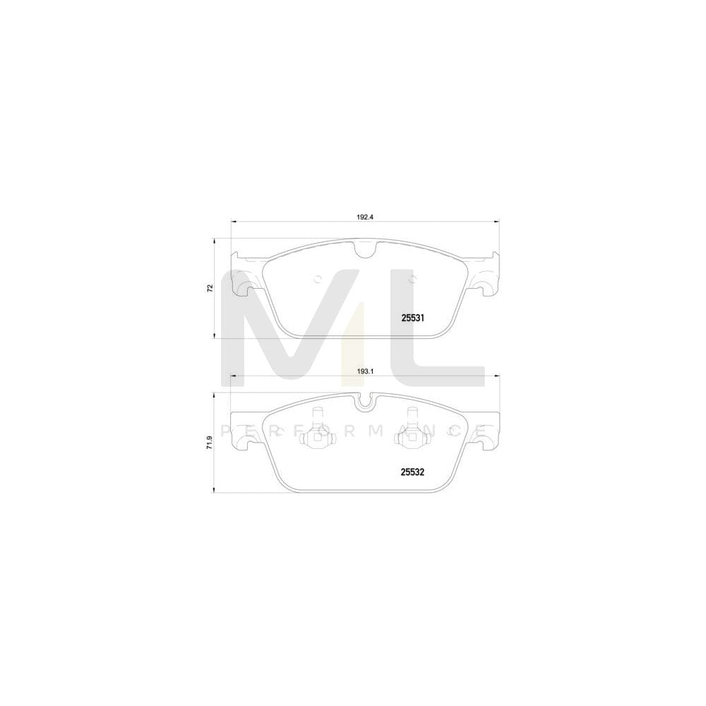 Brembo P 50 112 Brake Pad Set Prepared For Wear Indicator