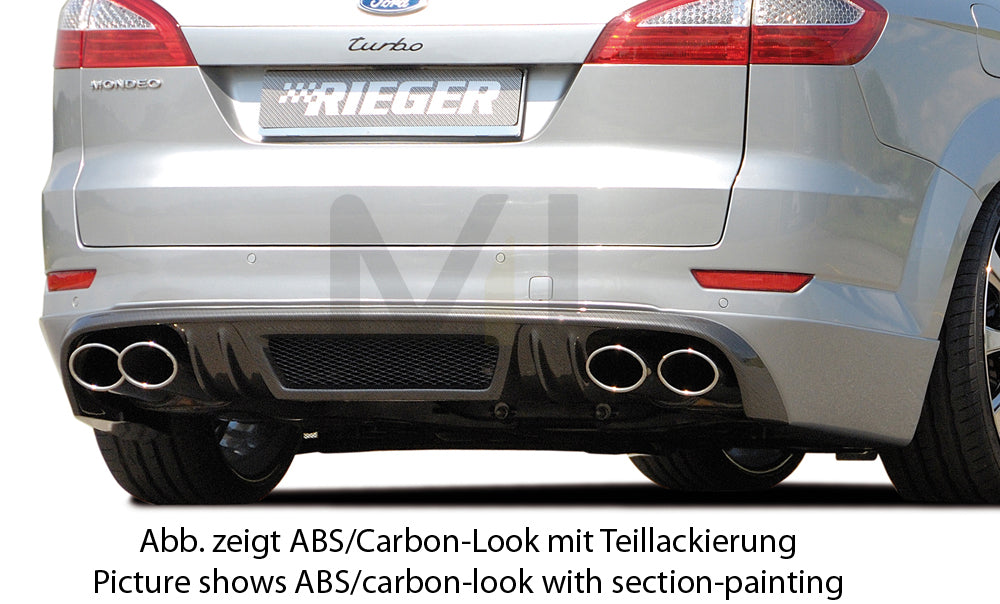 Rieger 00099111 Ford BA7 Mondeo Rear Diffuser for Twin Tailpipe Left & Right - Carbon-Look