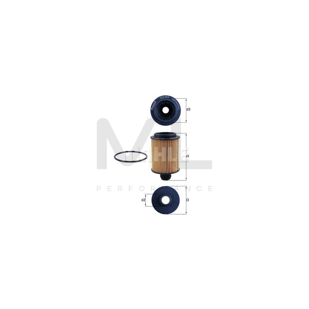 MAHLE ORIGINAL OX 553D Oil Filter Filter Insert | Performance Parts DirectCar Parts