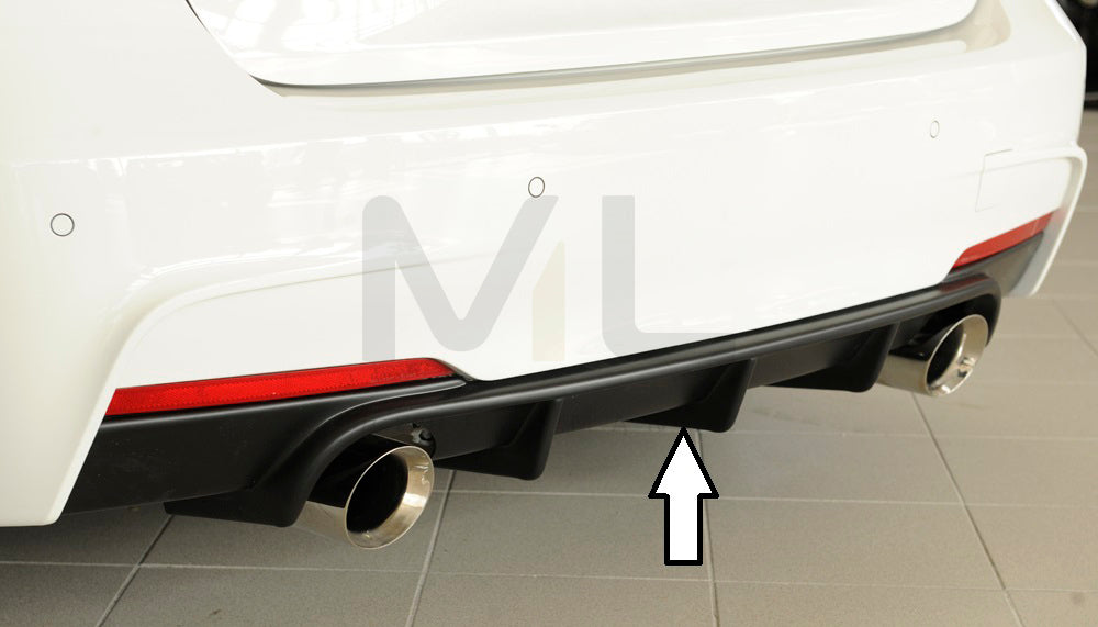 Rieger 00053467 BMW 3 Series F30 F31 Rear Diffuser for Original Tailpipe Left & RIght -  Matte Black