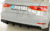 Rieger 00088157 Audi 8V A3 Rear Diffuser for Twin Tailpipe Left - Glossy Black