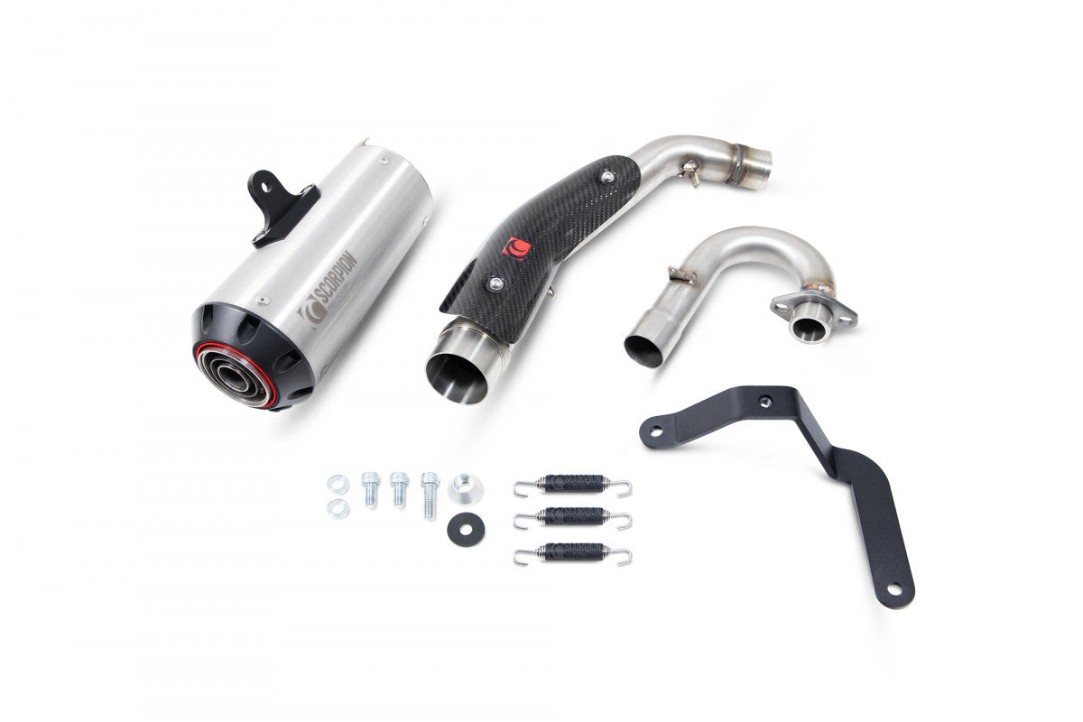 Scorpion PHA193SYSSEO Honda Monkey Red Power Full System - Brushed Stainless Steel Sleeve |  UK
