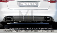 Rieger 00088044 Audi 4F A6 Rear Diffuser for Original Tailpipe Left & RIght - Glossy Black