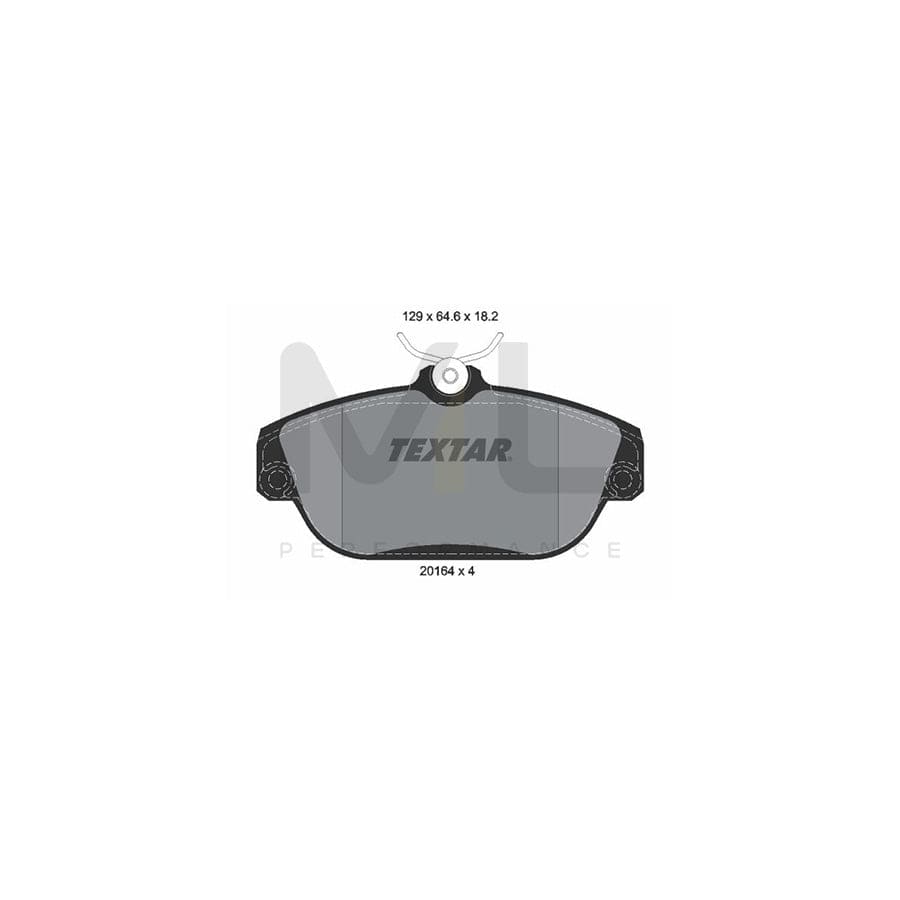 TEXTAR 2016402 Brake pad set not prepared for wear indicator