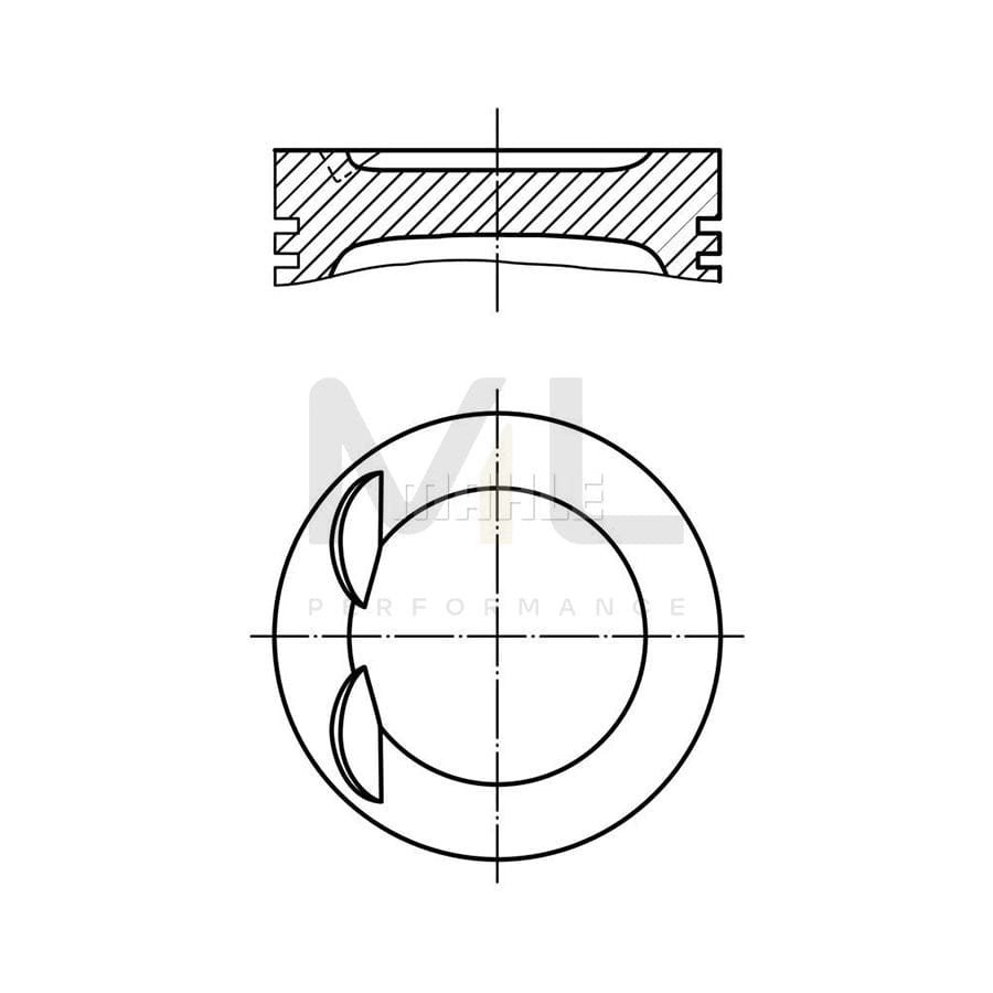 MAHLE ORIGINAL 028 PI 00119 001 Piston 82,76 mm, with piston ring carrier, without cooling duct | Performance Parts DirectCar Parts