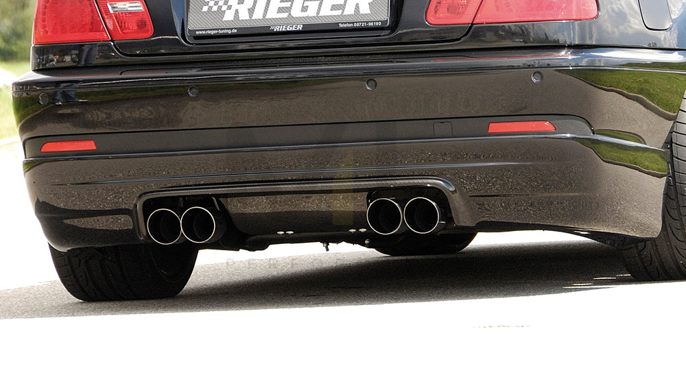 Rieger 00050123 BMW 3 Series E46 Rear Diffuser for Twin Tailpipe Left & Right -  Matte Black