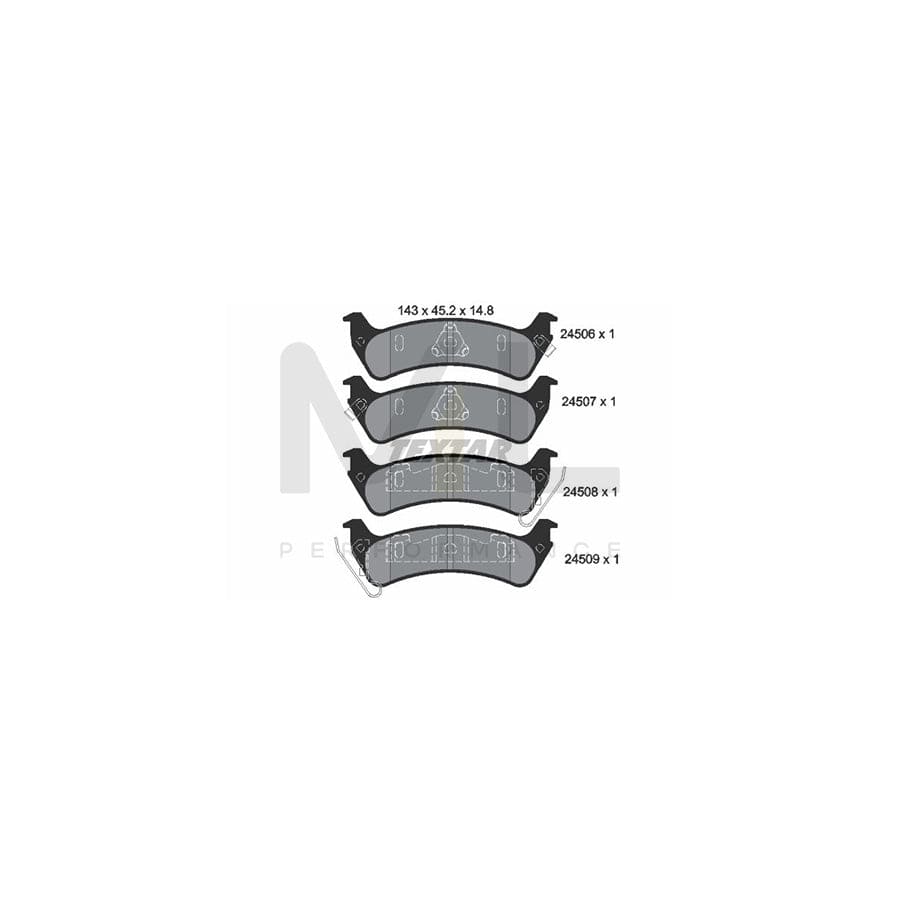 TEXTAR 2450601 Brake pad set for JEEP Grand Cherokee I (ZJ, ZG) with acoustic wear warning