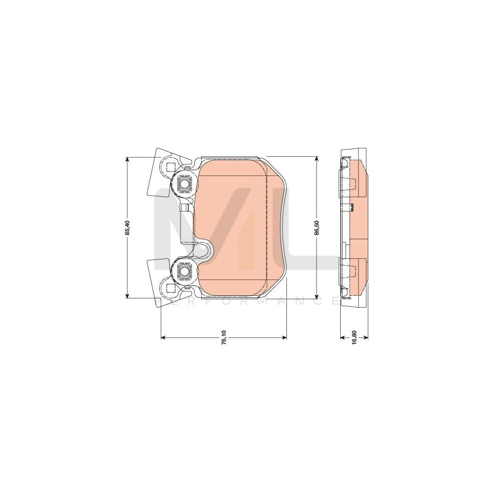 TRW Gdb1795 Brake Pad Set Prepared For Wear Indicator | Performance Parts Direct Car Parts