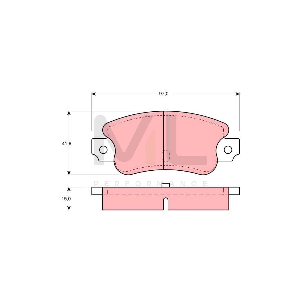 TRW Gdb135 Brake Pad Set For Talbot Simca 1609/1610 Not Prepared For Wear Indicator | Performance Parts Direct Car Parts