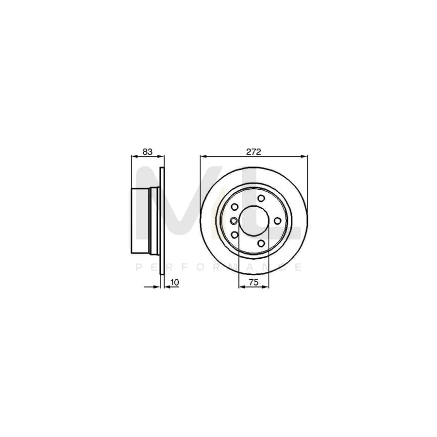 BOSCH 0 986 478 439 Brake Disc for BMW Z3 Solid, Coated | Performance Parts Direct Car Parts