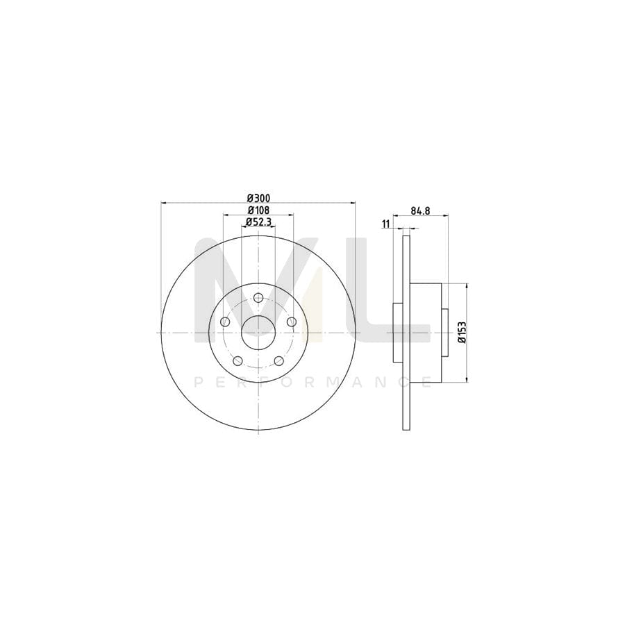 TEXTAR 92119500 Brake Disc Solid, with wheel hub, without wheel studs | Performance Parts Direct Car Parts
