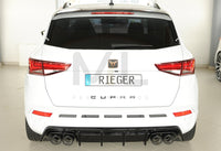 Rieger 00088231 SEAT 5FP Ateca Cupra Rear Diffuser - Glossy Black