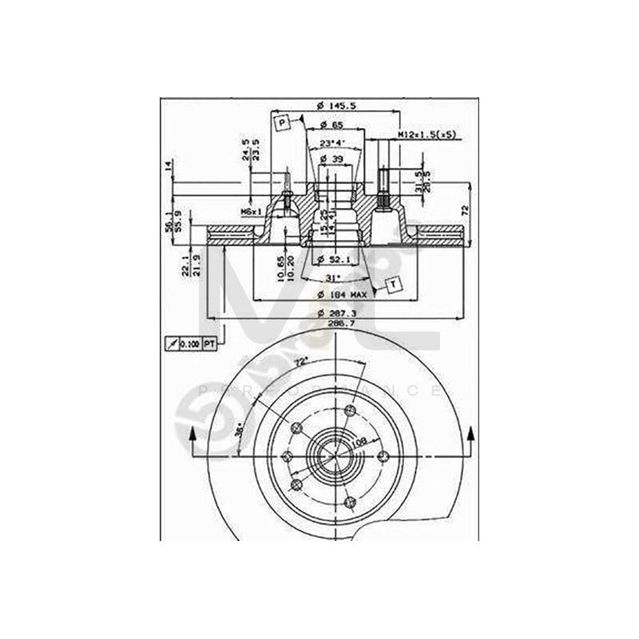 BREMBO 09.4861.10 Brake Disc Internally Vented  - 1 piece
