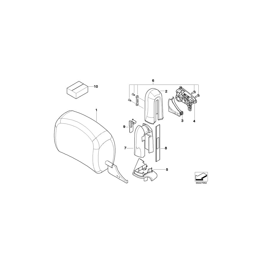 Genuine BMW 52107903311 E64 Headrest Leather Left SCHWARZ (Inc.  & M6) |