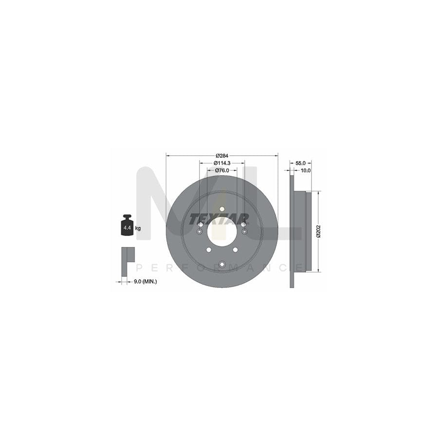 TEXTAR PRO 92271003 Brake Disc Solid, Coated, without wheel hub, without wheel studs | Performance Parts Direct Car Parts