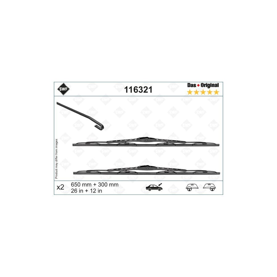 Swf 116321 Wiper Blade For Nissan Note Ii Hatchback (E12)