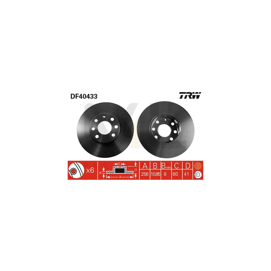 TRW DF4043 Brake Disc for OPEL ASTRA Solid, Painted | Performance Parts Direct Car Parts