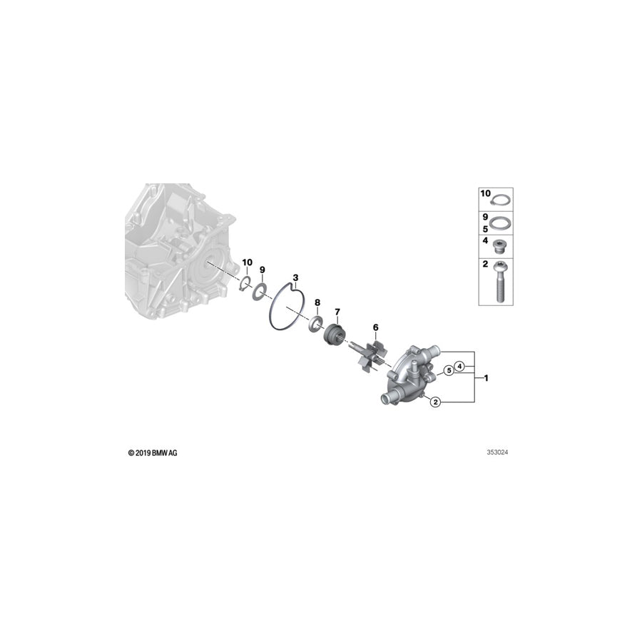 Genuine BMW 11518543827 Seal Ring For Coolant Pump (Inc. i3)