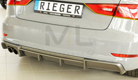 Rieger 00099367 Audi 8V A3 Rear Diffuser for Twin Tailpipe Left - Carbon-Look