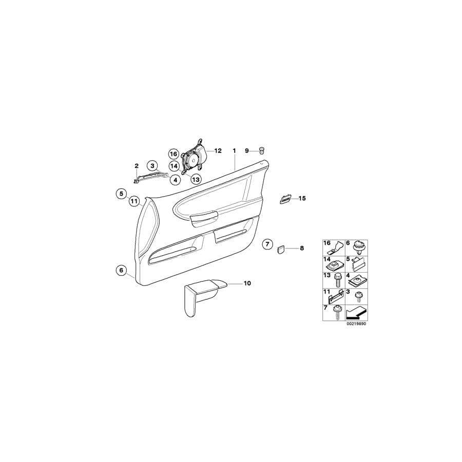 Genuine BMW 51412251922 E36 Door Trim Panel, Front Right 0470 ANTHRAZIT (Inc. 325is, M3 & 318is)
