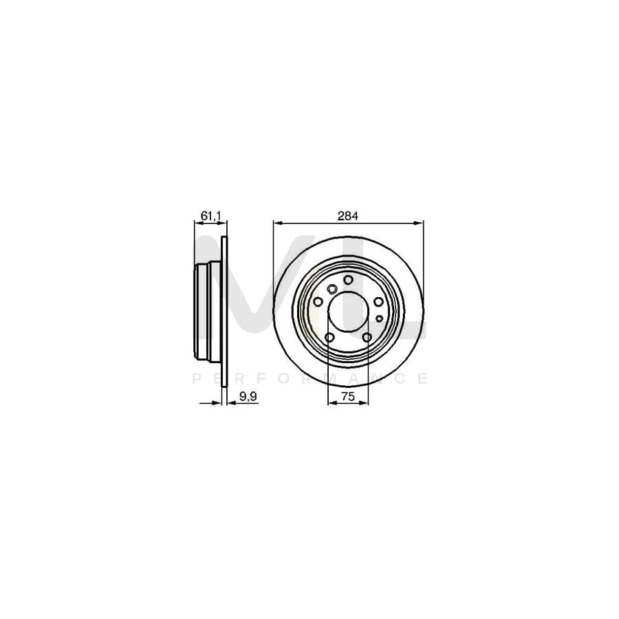 BOSCH 0 986 478 044 Brake Disc Solid, Oiled | Performance Parts Direct Car Parts