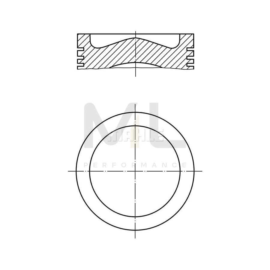 MAHLE ORIGINAL 039 PI 00125 012 Piston 73,7 mm, with piston ring carrier, without cooling duct | Performance Parts DirectCar Parts