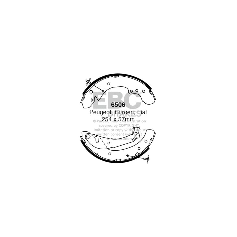 EBC 6506 Citroen Fiat Peugeot Rear Brake Shoes