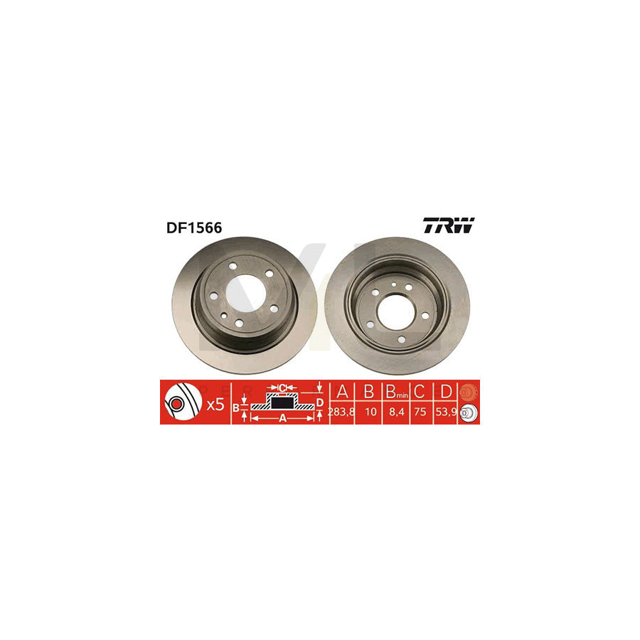 TRW DF1566 Brake Disc Solid | Performance Parts Direct Car Parts