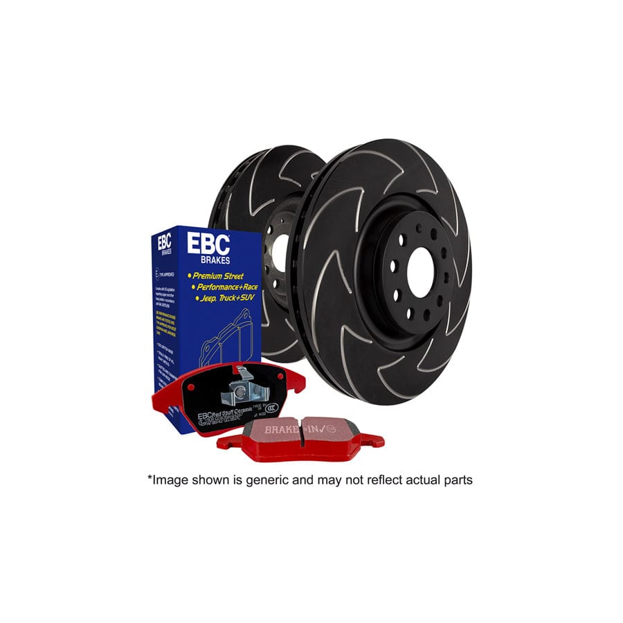 EBC PD17KF011 Audi VW Redstuff Front Brake Pad & BSD Disc Kit - ATE Caliper (Inc. S3, Golf Mk6, Scirocco)