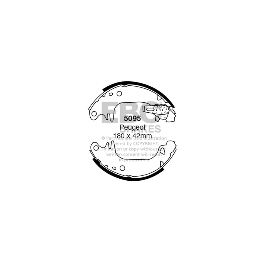 EBC 5095 Peugeot Renault Rear Brake Shoes