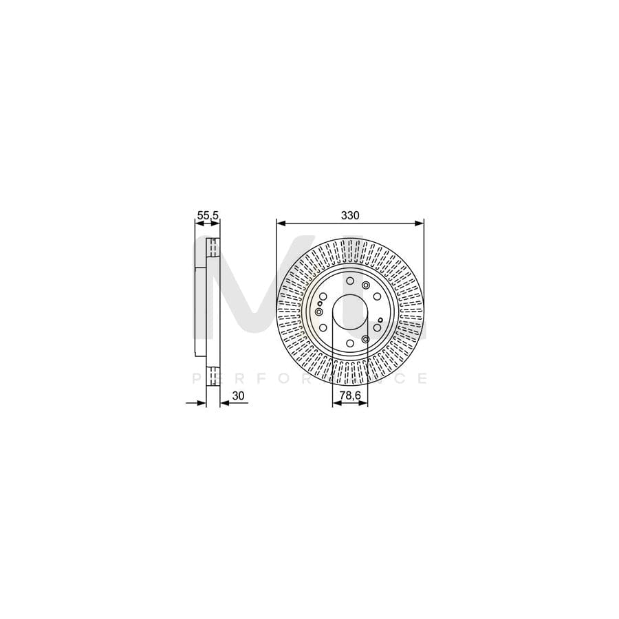 BOSCH 0 986 479 W30 Brake Disc Vented, Oiled | Performance Parts DirectCar Parts