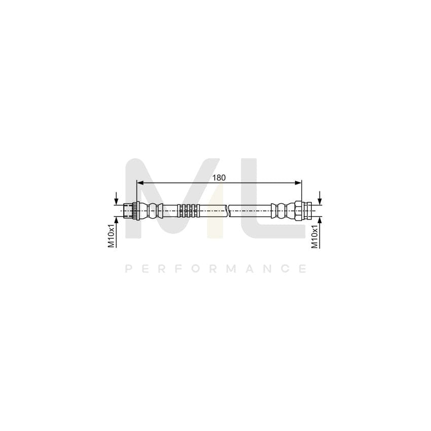 BOSCH 1 987 481 A44 Brake Hose 180mm, M10x1 | Performance Parts Direct Car Parts