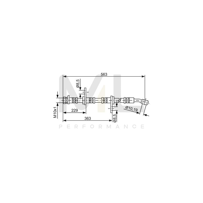 BOSCH 1 987 476 527 Brake Hose 555mm, M10x1 | Performance Parts Direct Car Parts