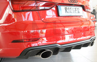 Rieger 00056827 Audi 8V Rear Diffuser for Sport Tailpipe Left & Right (A3 & S3) -  Matte Black