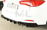 Rieger 00088243 Ford DEH Focus 4 Rear Diffuser for Twin Tailpipe Left & Right (Inc. Focus 4 ST) - Glossy Black