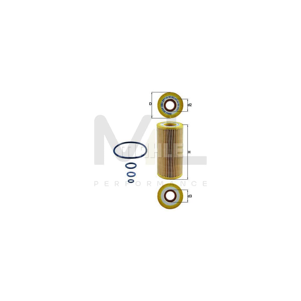 MAHLE ORIGINAL OX 383D Oil Filter Filter Insert | Performance Parts DirectCar Parts