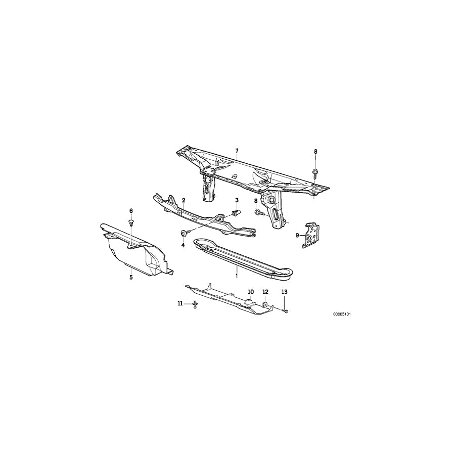 Genuine BMW 41111957186 E34 E32 Cross Member Front (Inc. 520i, 750iL & M5)