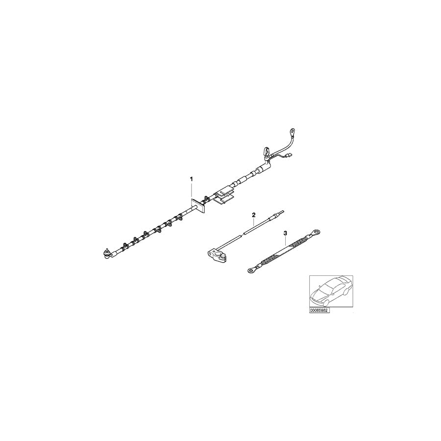 Genuine BMW 61126902417 E52 Battery Cable (Plus Pole) (Inc. Alpina V8 & Z8)