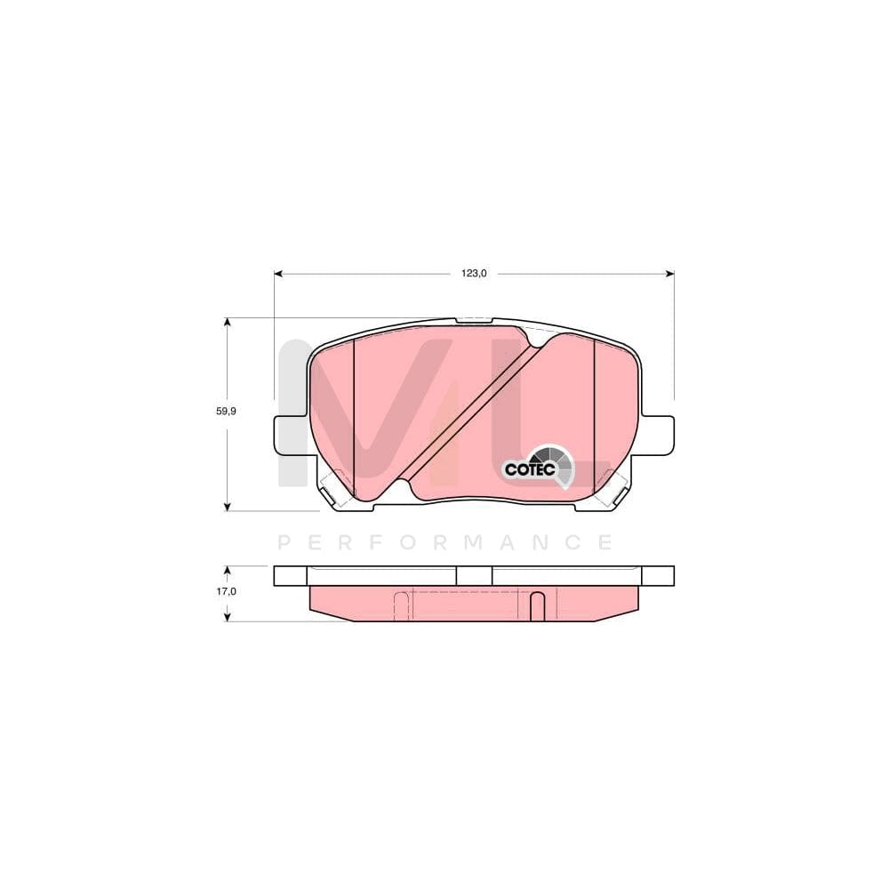 TRW Cotec Gdb3315 Brake Pad Set Not Prepared For Wear Indicator | Performance Parts Direct Car Parts