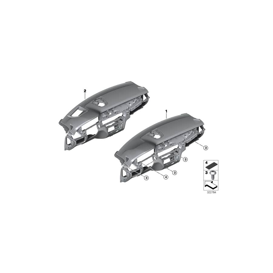 Genuine BMW 51458068675 Dashboard Leather Head-Up Display SONOMABEIGE (Inc. X5 M)