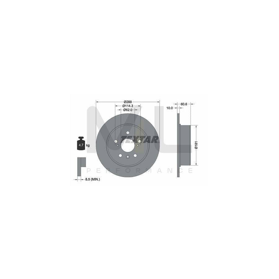 TEXTAR PRO 92174903 Brake Disc Solid, Coated, without wheel hub, without wheel studs | Performance Parts Direct Car Parts