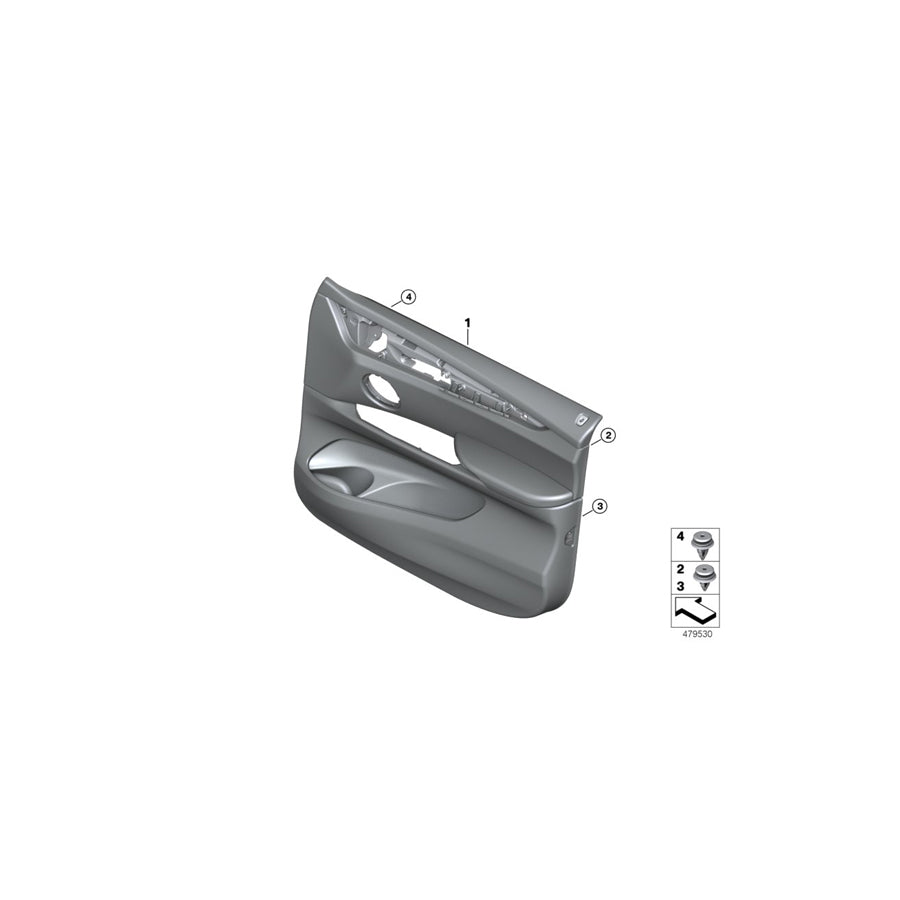 Genuine BMW 51418068307 Door Trim Panel, Front Left SILVERSTONE (Inc. X6 M)