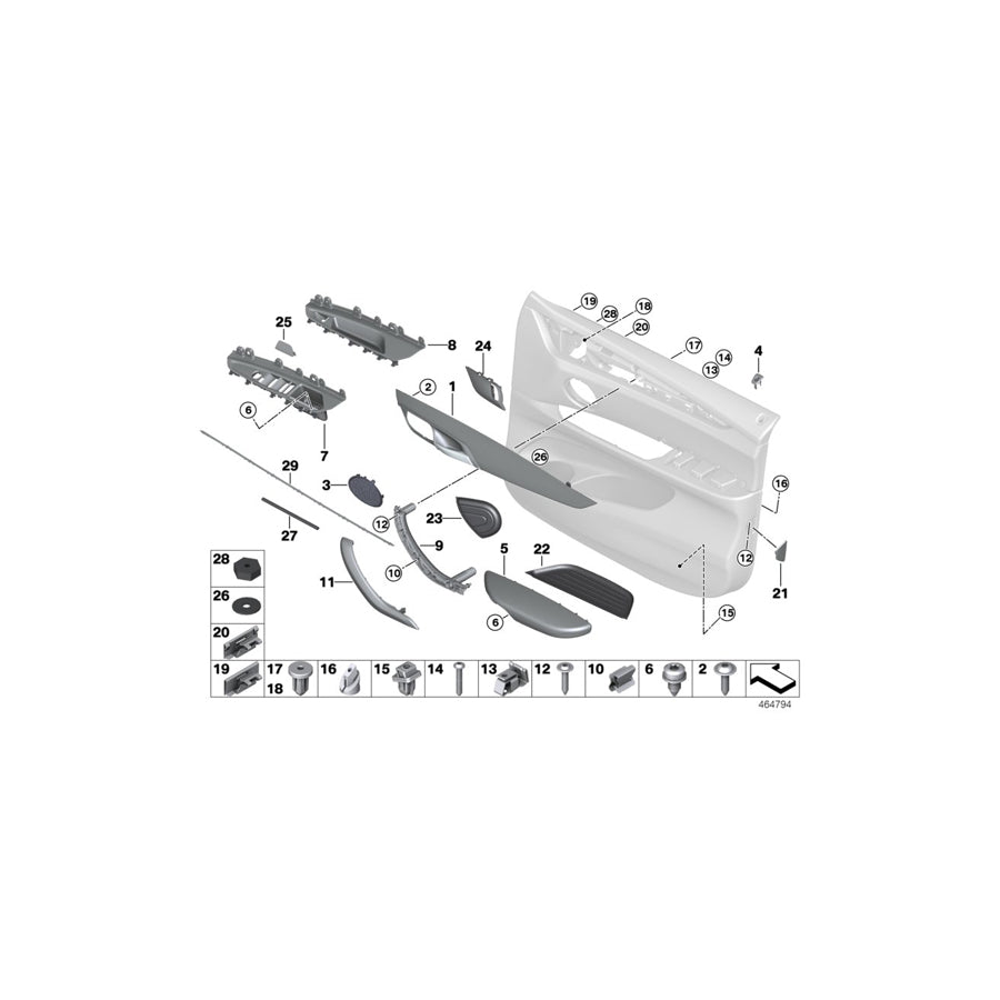 Genuine BMW 51418061497 Armrest, Left SILVERSTONE (Inc. X5 M & X6 M)