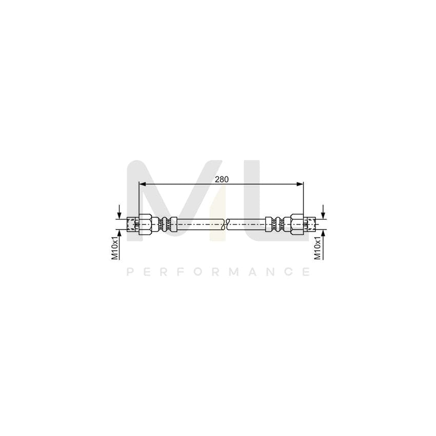 BOSCH 1 987 476 234 Brake Hose 280mm, M10x1 | Performance Parts Direct Car Parts