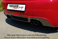 Rieger 00099728 VW Mk5 Golf Rear Diffuser for Twin Tailpipe Left & Right - Carbon-Look