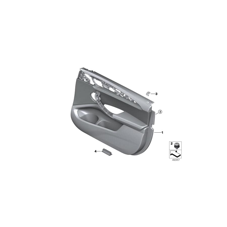 Genuine BMW 51417942322 G01 G02 Door Trim Panel, Front Right SCHWARZ (Inc. X4 20iX, X3 20i & X4 20dX)