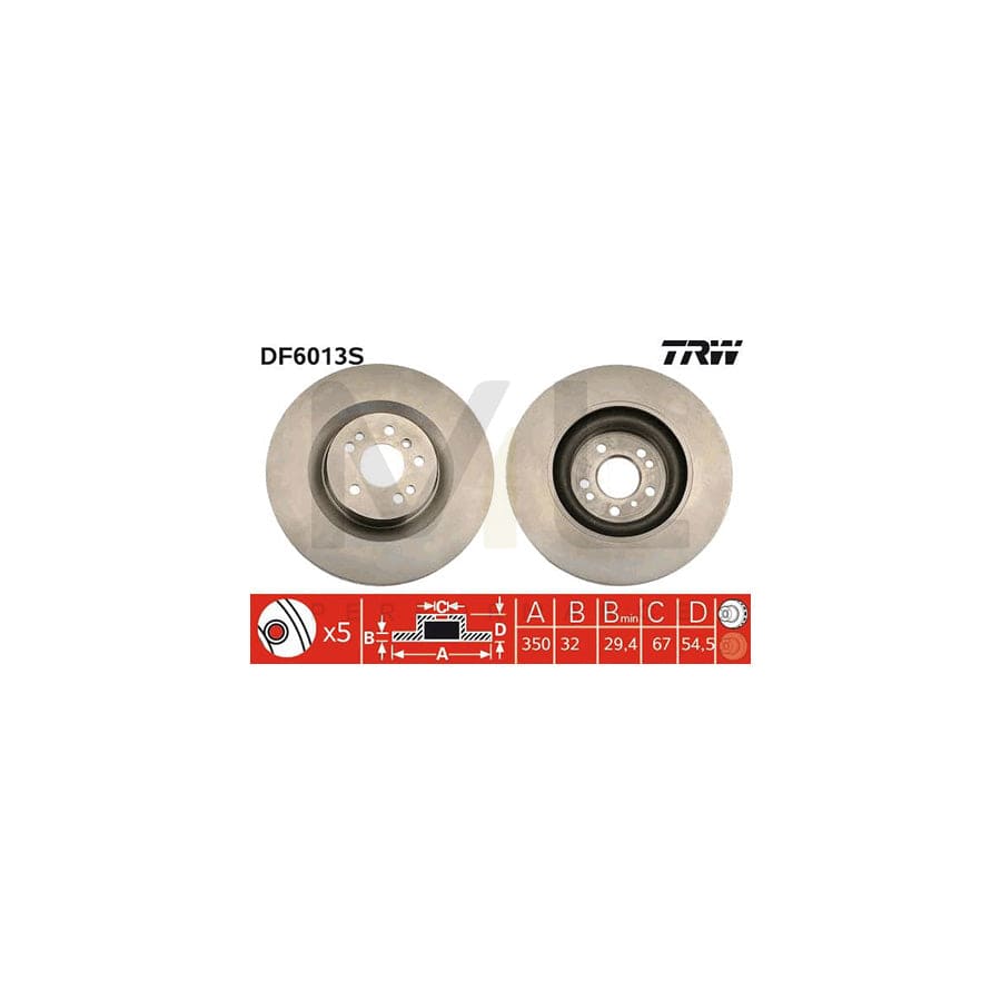 TRW DF6013S Brake Disc Vented | Performance Parts Direct Car Parts