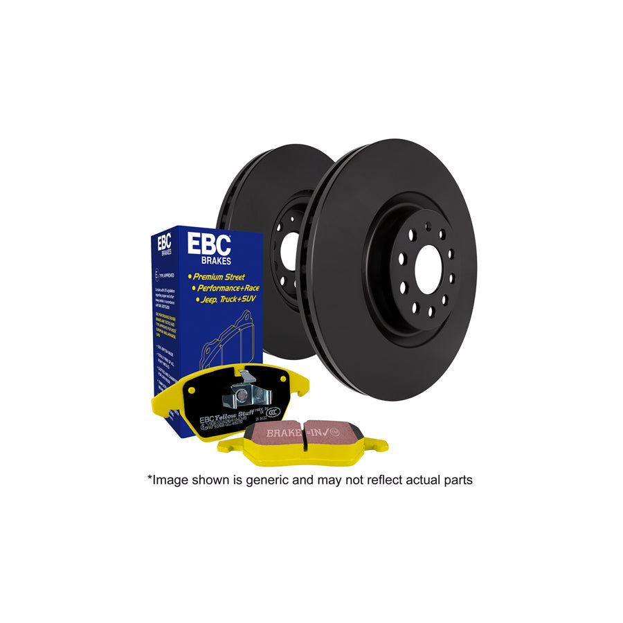 EBC PD03KR360 Jaguar Mk10 Yellowstuff Rear Brake Pad & Plain Disc Kit - Girling/TRW Caliper