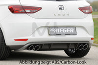 Rieger 00088068 SEAT 5F Leon Rear Diffuser for Twin Tailpipe Left & Right - Glossy Black